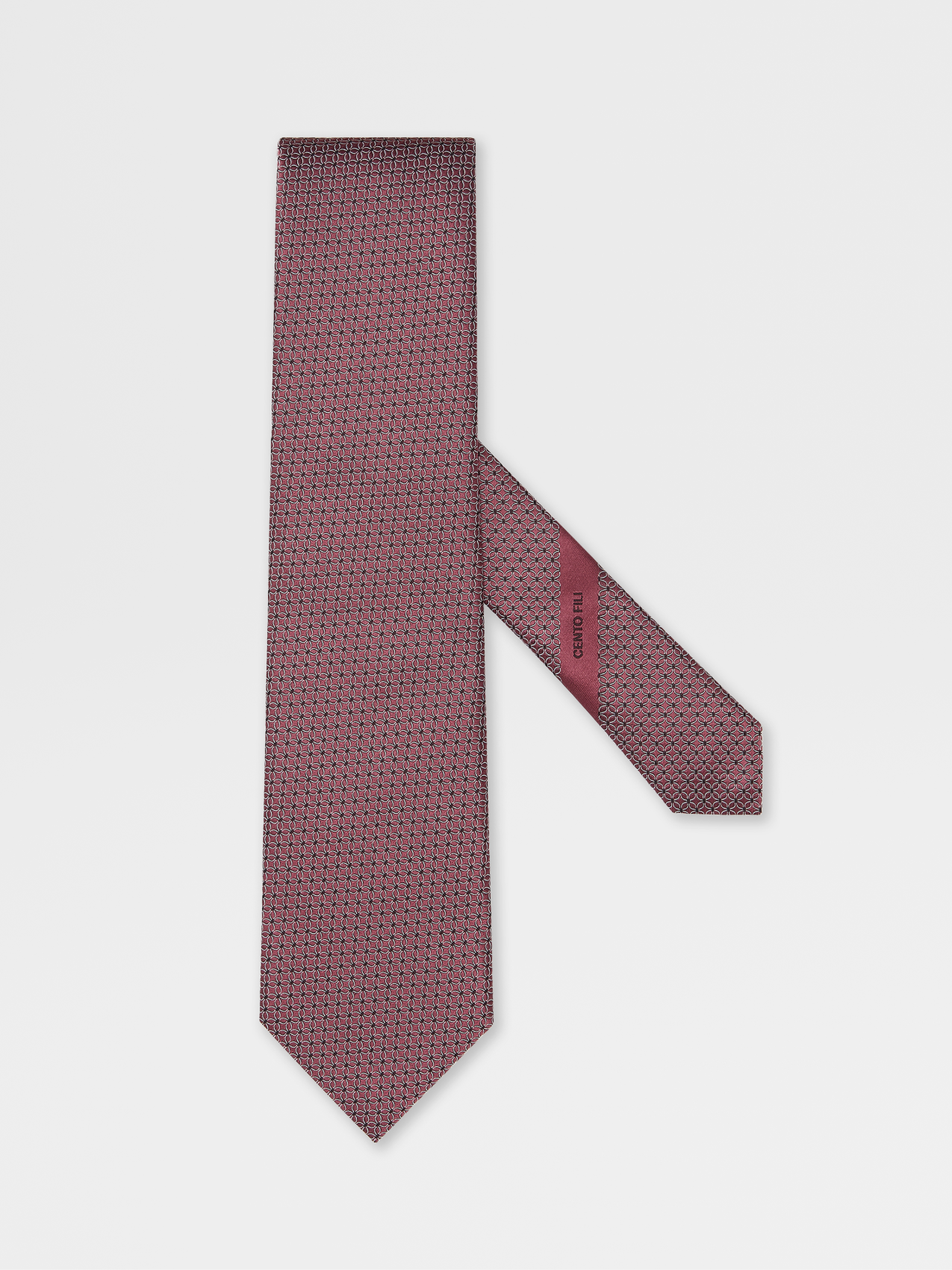 Pink CENTO FILI Silk Jacquard Tie